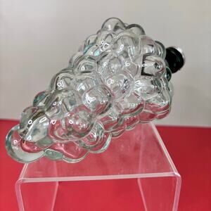 Vintage Clear Glass Grapes-Shaped Single Wine Bottle – Italian Art Glass